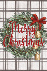 DOG294 - Merry Christmas Wreath with Bells - 12x18