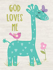 ALP2840 - God Loves Me Giraffe - 12x16