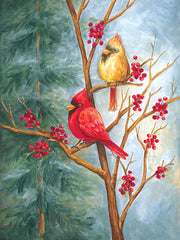 ART1389 - Cardinals in Berry Tree - 12x16