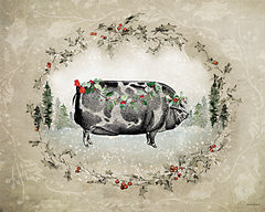 BLUE577 - Christmas Pig - 16x12