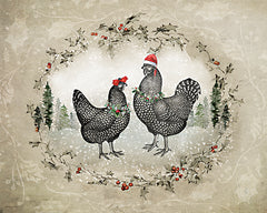 BLUE580 - Christmas Chickens - 16x12