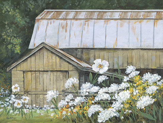 Pam Britton BR644 - BR644 - Spring at the Old Barn - 16x12 barn, rustic, farm, flowers, countryside, garden, farmhouse from Penny Lane