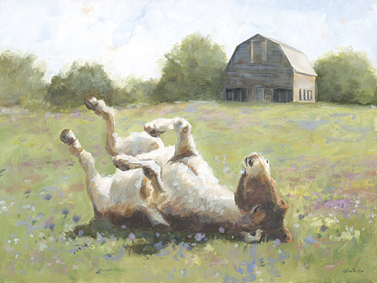 Pam Britton BR675 - BR675 - Pure Joy - 16x12 goat, animal, pasture, barn, summer, bright colors, humorous, rural scene, outdoors, relaxation, farm life from Penny Lane