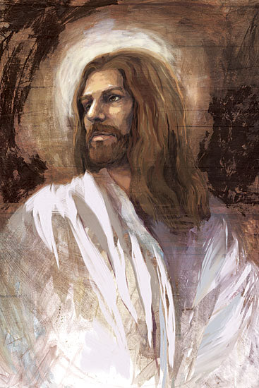 Cloverfield & Co. CC282 - CC282 - Holy Savior I - 12x18 Jesus, religious art, spiritual, halo, traditional Christian imagery, sacred, long hair, white robe, divine light from Penny Lane