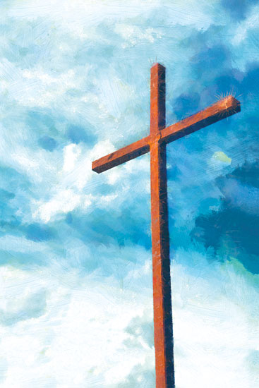 Cloverfield & Co. CC285 - CC285 - Cross of Faith - 12x18 cross, blue sky, sunlight, Christianity, heaven, faith, spiritual, clouds, symbolic cross from Penny Lane