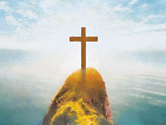 Cloverfield & Co. CC286 - CC286 - Cross of Hope - 16x12 cross, ocean cliff, sunlight, Christianity, faith, spiritual symbol, seascape, scenic view from Penny Lane