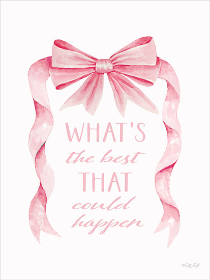 Cindy Jacobs CIN4603 - CIN4603 - What's the Best That Could Happen - 12x16 pink ribbon, what's the best that could happen, optimistic quote, motivational design, white background, cheerful decor, feminine touch, soft colors from Penny Lane