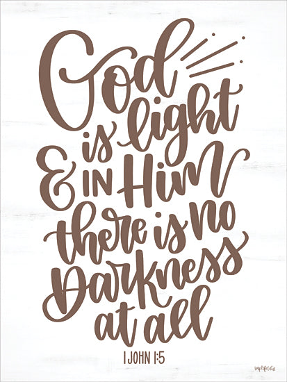 Imperfect Dust DUST1263 - DUST1263 - God is Light - 12x16 scripture God light no darkness 1 John 1:5 brown text Christian inspiration from Penny Lane