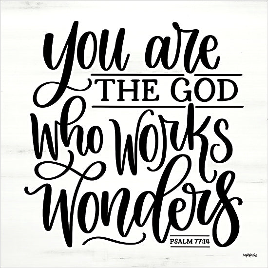 Imperfect Dust DUST1266 - DUST1266 - You are the God Who Works Wonders - 12x12 Psalm 77:14, God, wonders, faith, scripture, inspirational quote, Bible verse, Christian typography, encouragement, miracles, spiritual art from Penny Lane