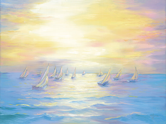 Georgia Janisse JAN344 - JAN344 - Sail On - 16x12 sailboats, ocean, sunset, pastel, water, seascape, nautical, summer, gradient from Penny Lane
