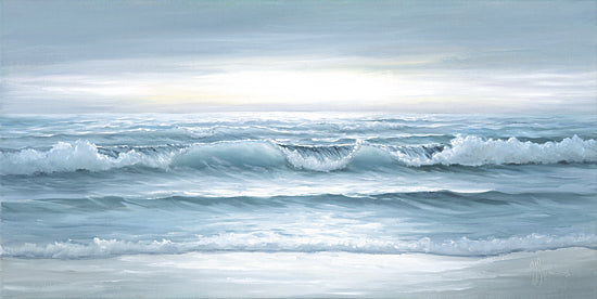 Georgia Janisse JAN348 - JAN348 - Fading Sunset - 18x9 ocean sunrise, crashing waves, turquoise sea, tranquil horizon, pastel sky, early morning beach, serene coastal waters, sunlit water reflections from Penny Lane