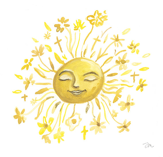 Jessica Mingo JM656 - JM656 - Sunny Side Up - 12x12 sun, smile, yellow, floral, blooming, radiant, joy, watercolor, whimsical, sunshine, nature, positive, cheerful from Penny Lane