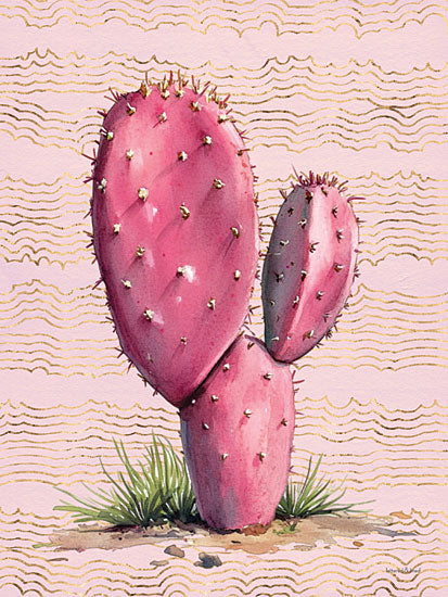 lettered & lined LET1297 - LET1297 - Cactus Charm IV - 12x16 pink prickly pear, cactus painting, stylized desert plant, watercolor cactus, western flora, soft background from Penny Lane