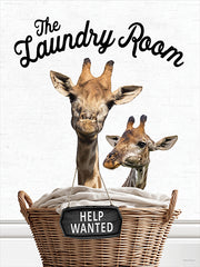LET1309 - Laundry Help Wanted Giraffes - 12x16