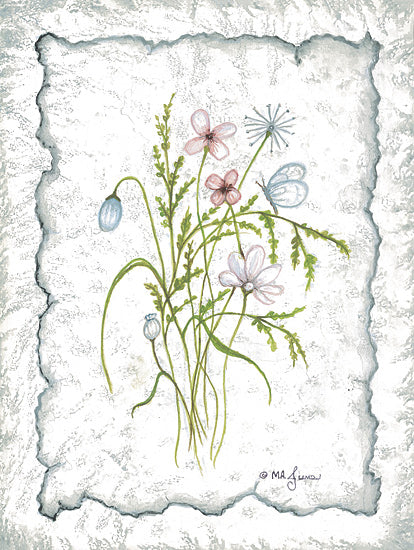 Mary Ann June MARY643 - MARY643 - Pretty Pressed Flowers - 12x16 wildflowers, delicate, watercolor, botanical, pastel, floral, decorative, nature from Penny Lane