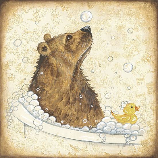 Mary Ann June MARY650 - MARY650 - Bubble Bath Bear - 12x12 bear, animal, bath, rubber duck, bubbles, nature, humorous, whimsical from Penny Lane