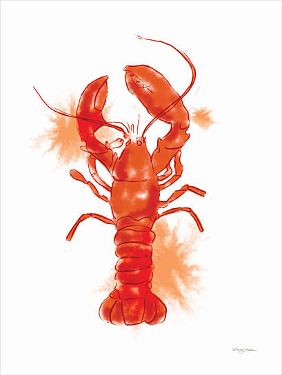 Molly Mattin MAT222 - MAT222 - Watercolor Lobster - 12x16 lobster, seafood, aquatic, coastal, red, kitchen, culinary, illustration from Penny Lane