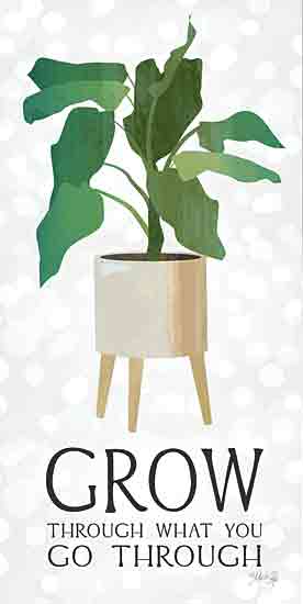 Marla Rae MAZ5943 - MAZ5943 - Grow Through - 9x18 Inspirational, Grow Through What You Go Through, Typography, Signs, Textual Art, Plant, Green Plant, Vase from Penny Lane