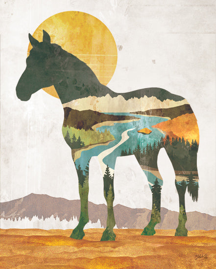 Marla Rae MAZ6008 - MAZ6008 - Horse Fusion - 12x16 horse, nature, landscape, silhouette, sun, western, artistic, double exposure from Penny Lane