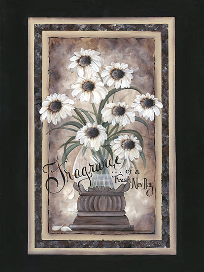 Michele Musser MM315 - MM315 - Fragrance - 12x16 Vase of white daisies, floral still life, motivational message, peaceful colors, home decor from Penny Lane