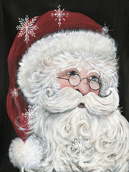 Michele Musser MM326 - MM326 - Old Tyme Santa - 12x16 Santa Claus with white beard, red hat, smiling face, Christmas holiday artwork, snowflakes from Penny Lane