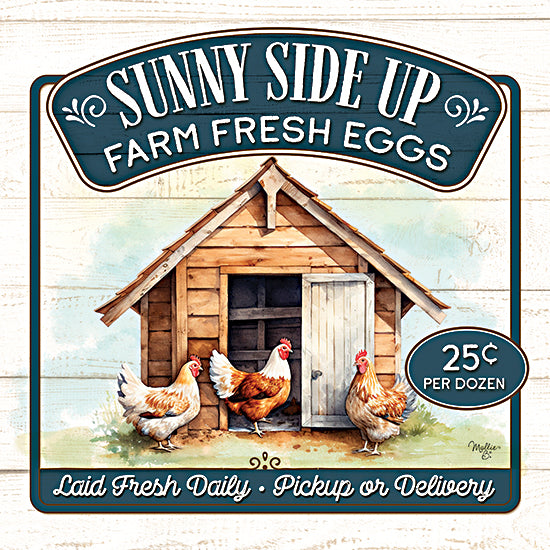 Mollie B. MOL2929 - MOL2929 - Sunny Side Up Farm Fresh Eggs - 12x12 Chicken coop, sunny side up eggs sign, farm animals, rustic hen house, countryside poultry decor, price tag vintage style from Penny Lane