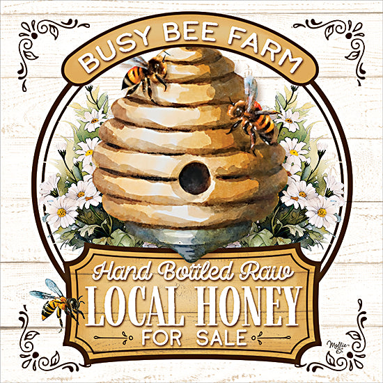 Mollie B. MOL2933 - MOL2933 - Busy Bee Farm - 12x12 beehive, honey bees, daisies, honeycomb structure, local honey for sale, farm sign, hand bottled honey, busy bee farm, rustic decor from Penny Lane