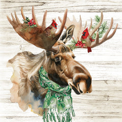 ND858 - Winter Woodland Moose - 12x12