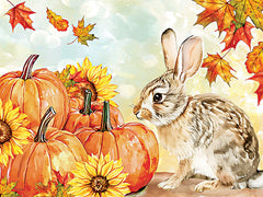 ND938 - Fall Woodland Rabbit & Pumpkins - 16x12