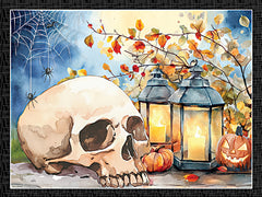ND962 - Halloween Skull and Lantern - 16x12