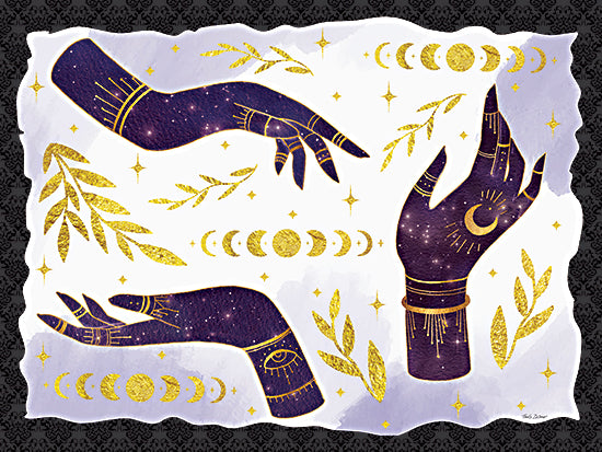Nicole DeCamp ND967 - ND967 - Mystic Hands - 16x12 mystic hands, celestial symbols, moon phases, galaxy skin, golden stars, magical art, ethereal illustration, mystical elements from Penny Lane