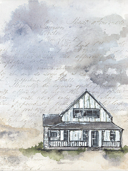 Julie Norkus NOR241 - NOR241 - Haven Mini Homestead - 12x16 farmhouse, cottage, vintage script background, pastel watercolor, rustic charm, homestead, countryside illustration from Penny Lane