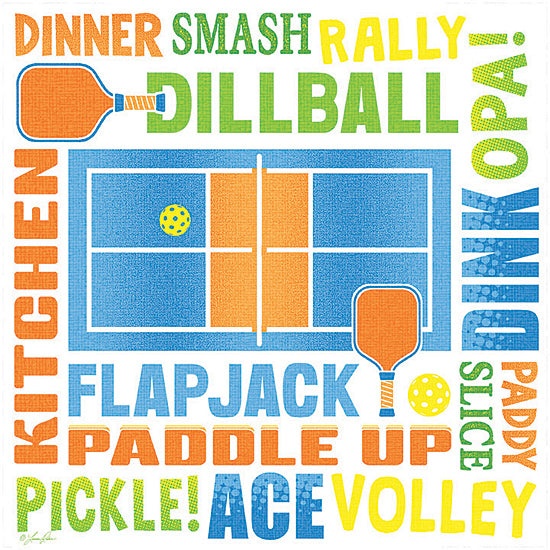 Lauren Rader RAD1445 - RAD1445 - Pickleball Terms - 12x12 pickleball terms, colorful words, court graphic, paddle illustration, sports typography, fun design, pickleball slang from Penny Lane