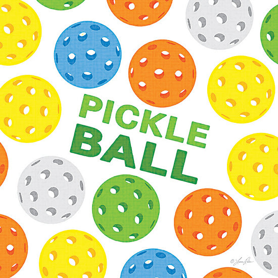 Lauren Rader RAD1447 - RAD1447 - Pickleball Pattern - 12x12 pickleball balls, colorful pattern, sports design, multicolor, vibrant circles, court theme, typography from Penny Lane