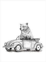 RN729 - Bear in a Car - 12x16
