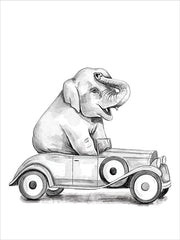 RN730 - Elephant in a Car - 12x16