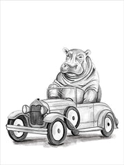 RN731 - Hippo in a Car - 12x16