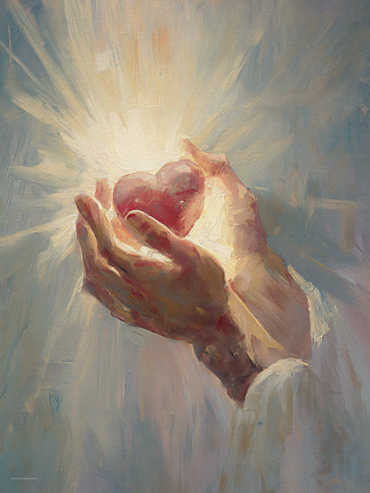 Svetlana Aleinikova SA292 - SA292 - Divine Mercy - 12x16 Hands holding glowing heart, divine light, love and grace, spiritual energy, warm glow, symbolic art from Penny Lane