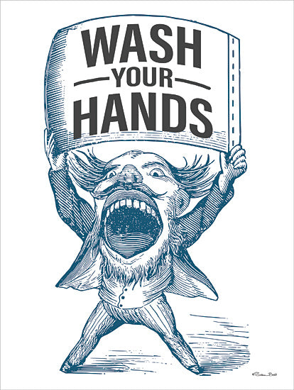 Susan Ball SB1440 - SB1440 - Wash Your Hands - 12x16 wash hands sign, vintage illustration, personal hygiene, bathroom decor, hand washing reminder from Penny Lane