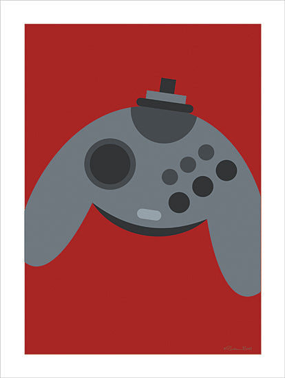 Susan Ball SB1472 - SB1472 - Controller III   - 12x16 sega controller, retro gamepad, arcade games, vintage gaming controller, bold red background from Penny Lane