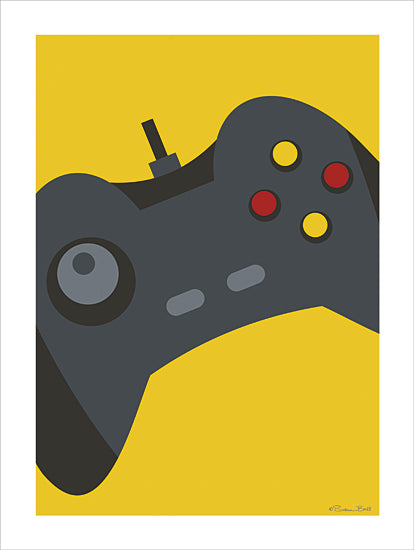 Susan Ball SB1474 - SB1474 - Controller V  - 12x16 video game controller, digital device, console gaming, yellow background, joystick illustration from Penny Lane