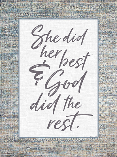 Susan Ball SB1504 - SB1504 - She Did Her Best - 12x16 She did her best and God did the rest, inspirational quote, handwritten script, rustic background, Christian encouragement, faith and strength, distressed texture from Penny Lane