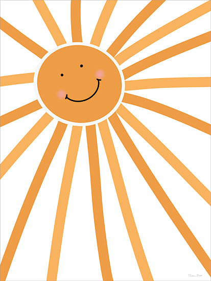 Susan Ball SB1551 - SB1551 - Happy Sun - 12x16 smiling sun, orange rays, cheerful artwork, happy sun illustration, playful style, children friendly from Penny Lane