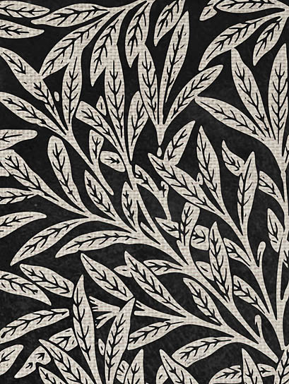 Seven Trees Design ST1142 - ST1142 - Leafy Retreat II - 12x16 leaf pattern, seamless design, black background, white botanical print, textile texture, natural motif from Penny Lane