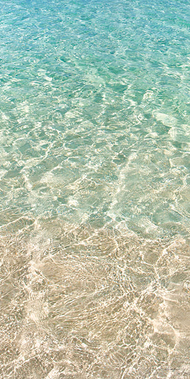 Catch A Star Fine Art STAR124 - STAR124 - Caribbean Waters Triptych II - 9x18 clear turquoise ocean, shallow beach waters, white sand, tropical coast, distant islands, blue sky, fluffy clouds from Penny Lane