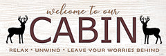 STAR213 - Welcome to Our Cabin Sign - Deer - 36x12