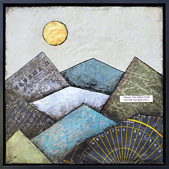 Britt Hallowell BHAR576 - BHAR576 - Find the Beautiful - 12x12 Travel the World, Find the Beautiful, Travel, Motivational, Abstract, Mountains, Signs from Penny Lane