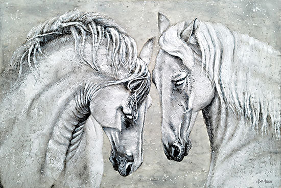 Britt Hallowell BHAR593 - BHAR593 - Without Words - 18x12 Horses, White Horses, Textured Art, Animals, Inspirational from Penny Lane