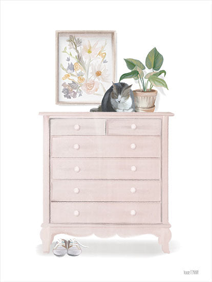 House Fenway FEN624 - FEN624 - Cat Nap Spot - 12x16 Still Life, Cat, Dresser, Plant from Penny Lane