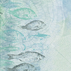 DOG130 - Swimming Fish - 12x12